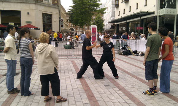 Public and kung-fu students join in